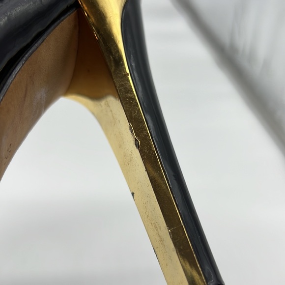 JIMMY CHOO SEXY POLISHED LEATHER MARY JANE STILETTO SZ 39 - Picture 5 of 6